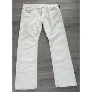 True Religion Pants Mens 34x32 White Corduroy Flap T Pants